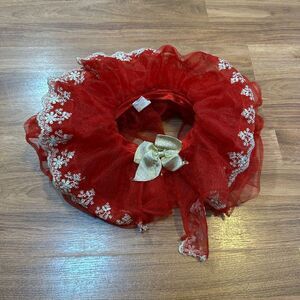Elly & Emmy Tutu Skirt Red Lace with a Bow Tan/Gold | Infant Size 0-12 Months